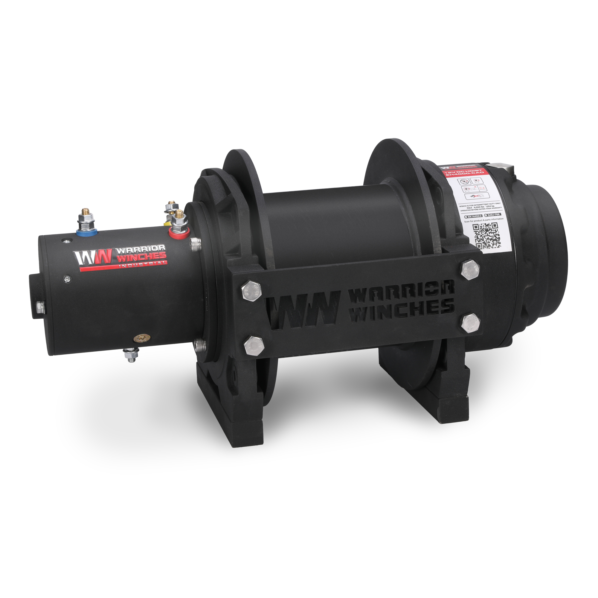 Warrior Winches Industrial Hoist — 12V, 4000 Lbs. Capacity, Model# EH4000-CAD